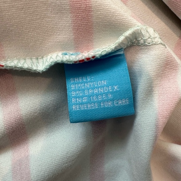 J McLaughlin Catalina Cloth Light Aqua and Candy Apple Red Stipe Dress - Picture 5 of 5